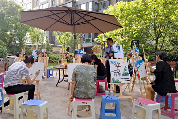 公園時光母親節(jié)畫油畫.jpg